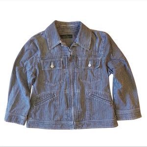 RALPH LAUREN STRIPED DENIM RAILROAD JACKET